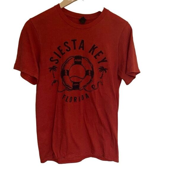 Anvil Small Siesta Key's Floria red tshirt  men's short sleeve - Picture 1 of 5